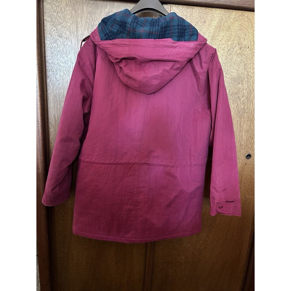 L.L.Bean VTG Woman Red Plaid Parka Coat Winter Jacket XL Wool Jacket - Picture 4 of 4